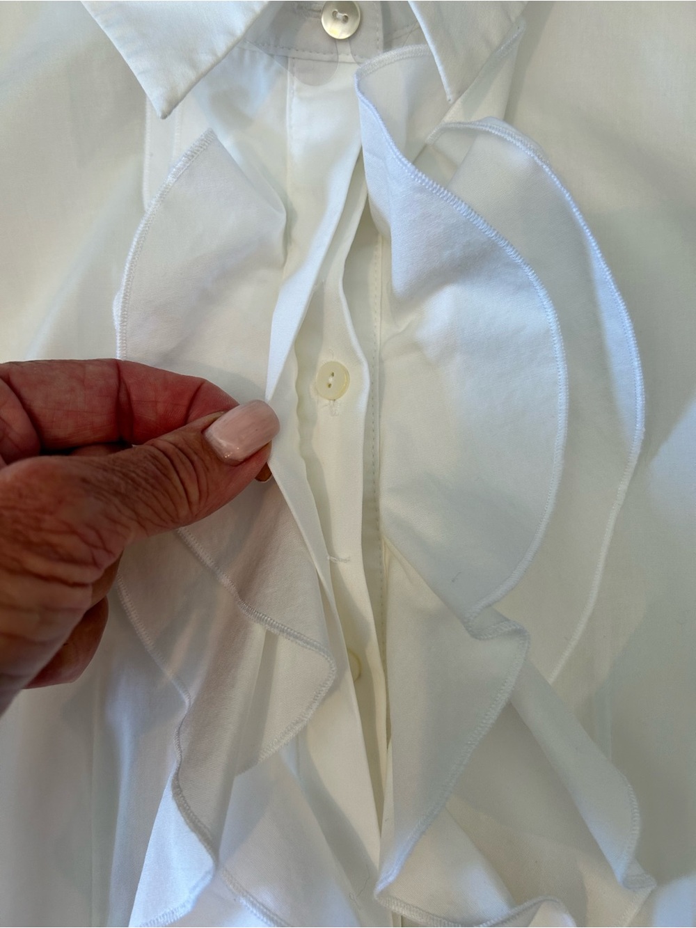 Magaschoni Ruffle-Front Shirt - Picture 5 of 9